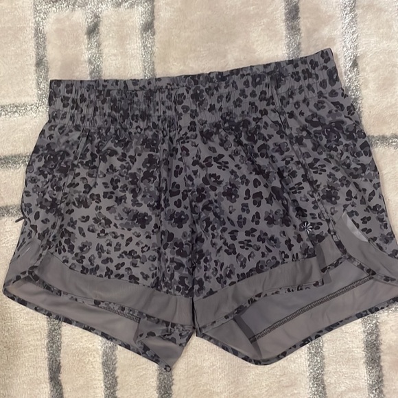 Athlete black & gray abstract print Mesh Racer Run Shorts S - Picture 3 of 6